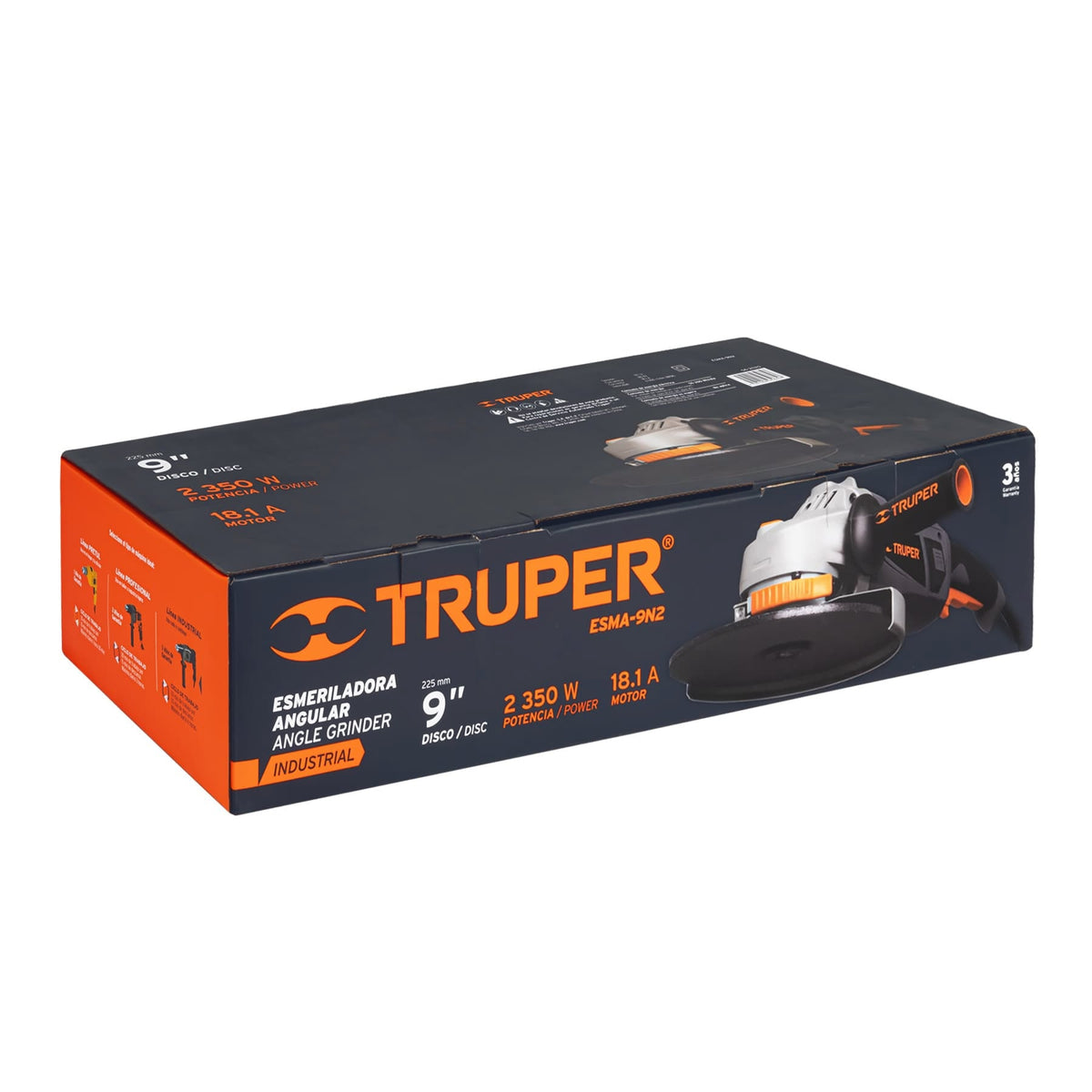 Esmeriladora Angular Industrial de 9" 2,350W Truper 16590 | ESMA-9N2