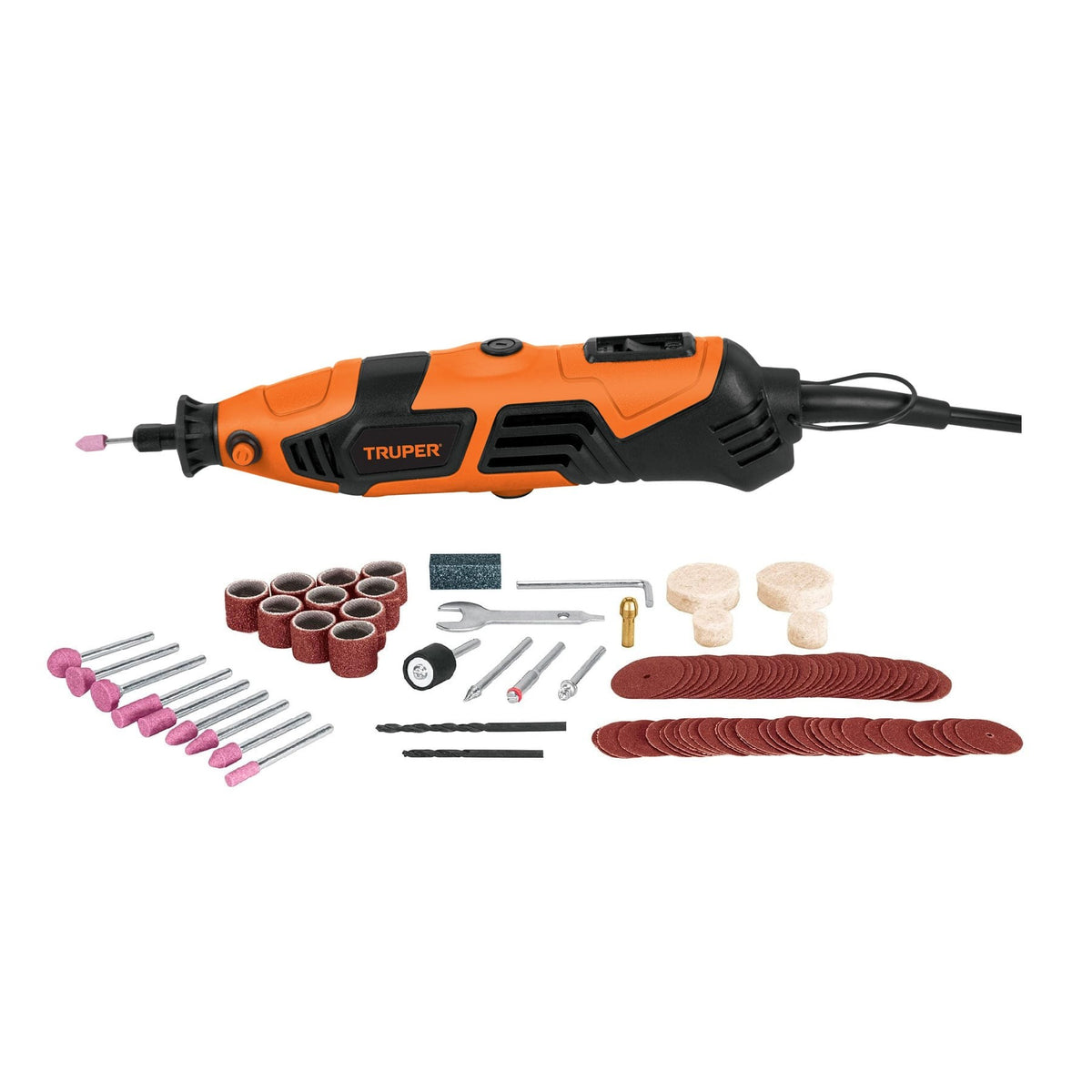 Herramienta Rotativa Profesional de 150W con 97 Accesorios Truper 17449 | MOTO-A2