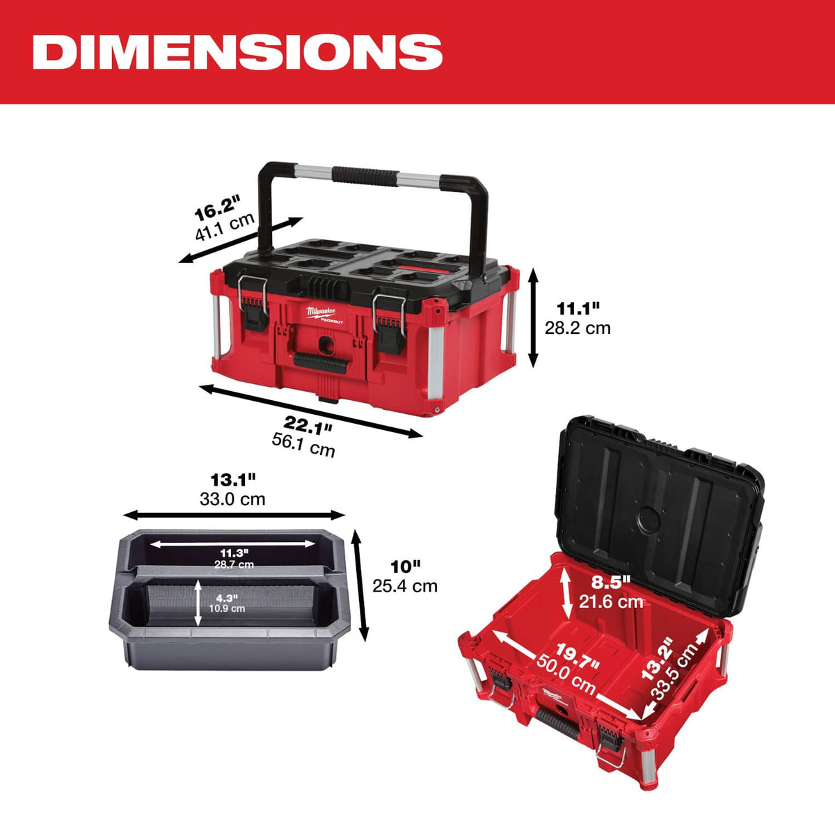 Caja de Herramientas Grande PACKOUT™ Milwaukee 48-22-8425