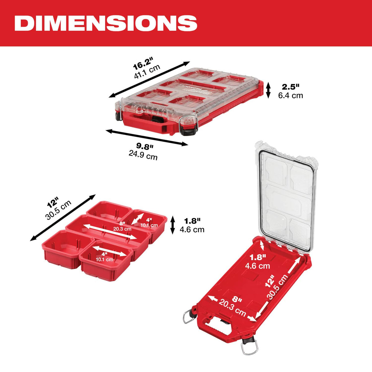 Organizador Delgado Compacto PACKOUT™ Milwaukee 48-22-8436