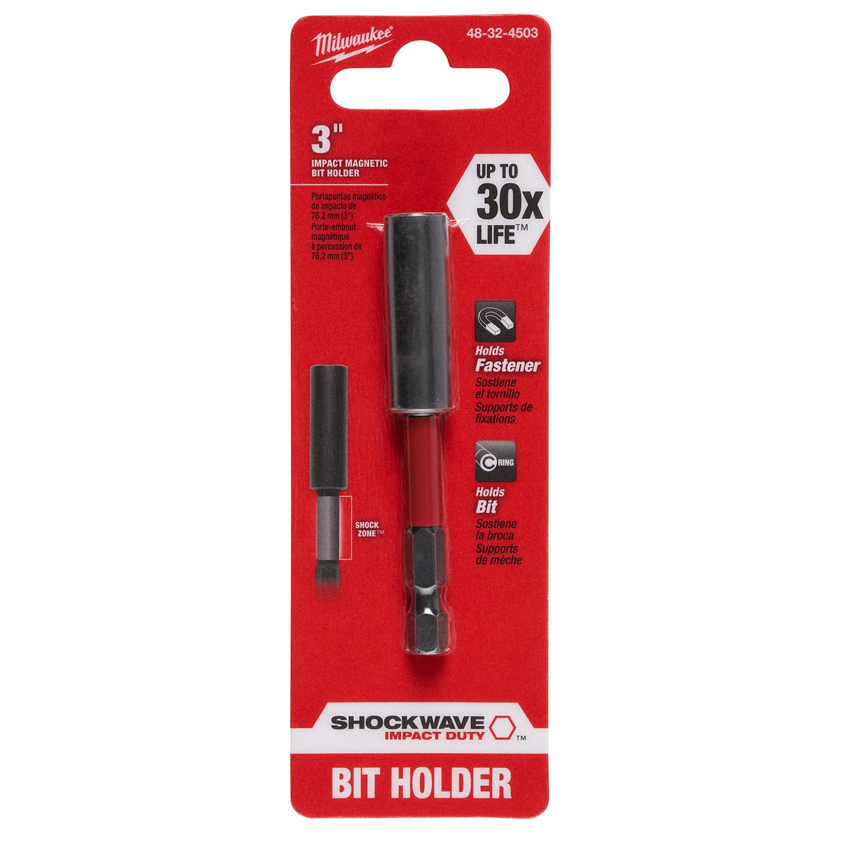 Porta Puntas Magnético de Impacto de 3" SHOCKWAVE™ Milwaukee 48-32-4503