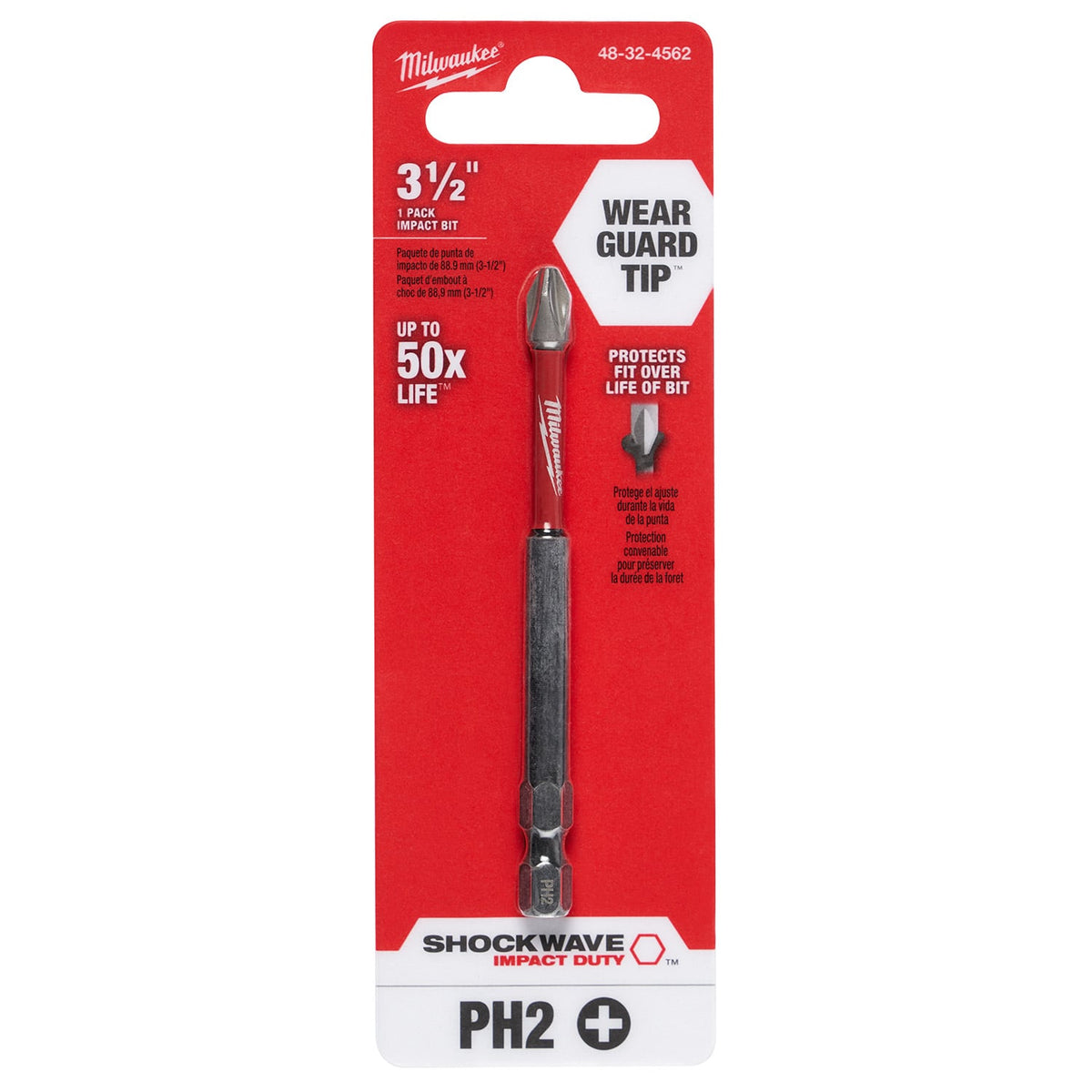 Punta de Impacto PH2 de 3½" SHOCKWAVE™  Milwaukee 48-32-4562