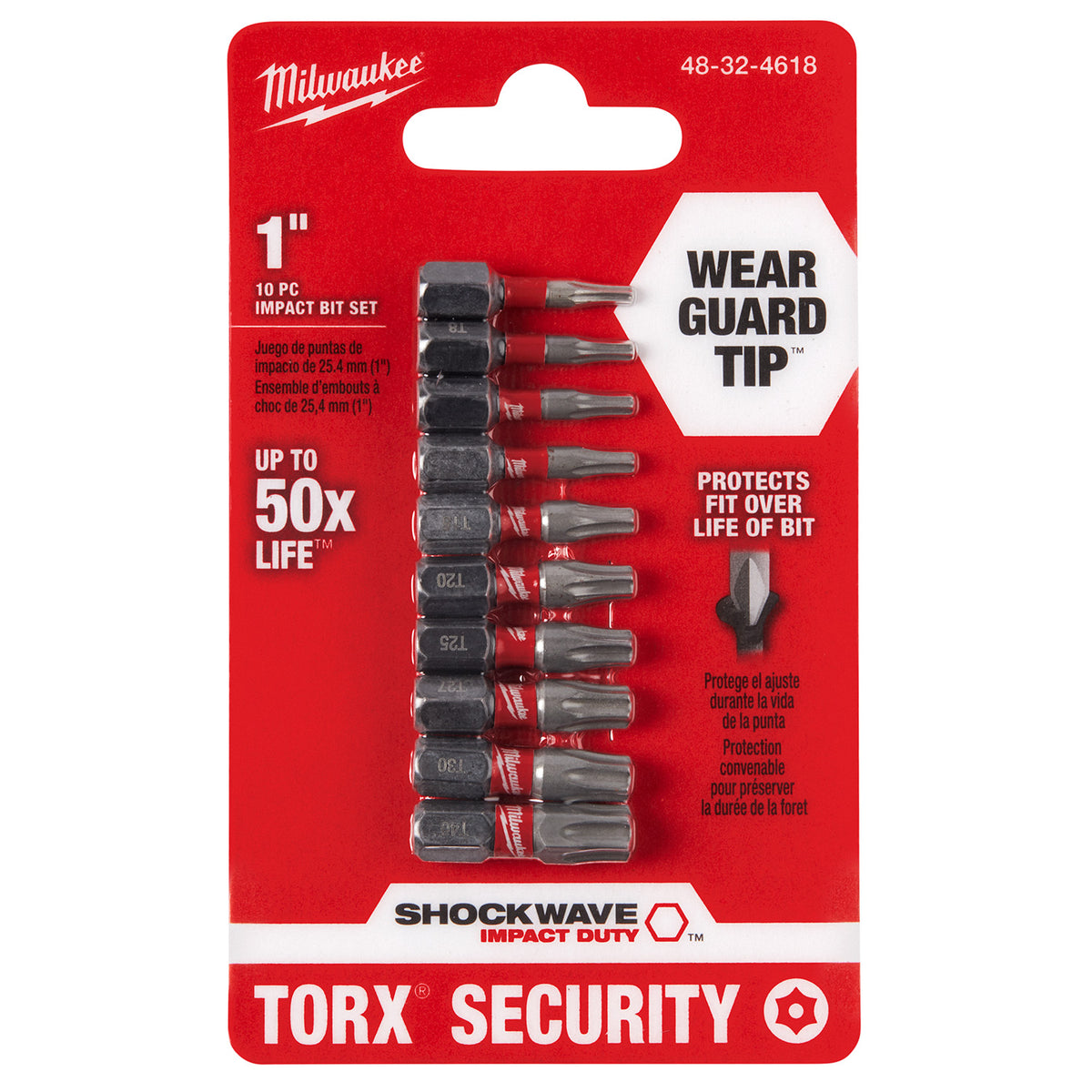 Juego de Puntas de Impacto Torx de 1" (10 Piezas) SHOCKWAVE™ Milwaukee 48-32-4618