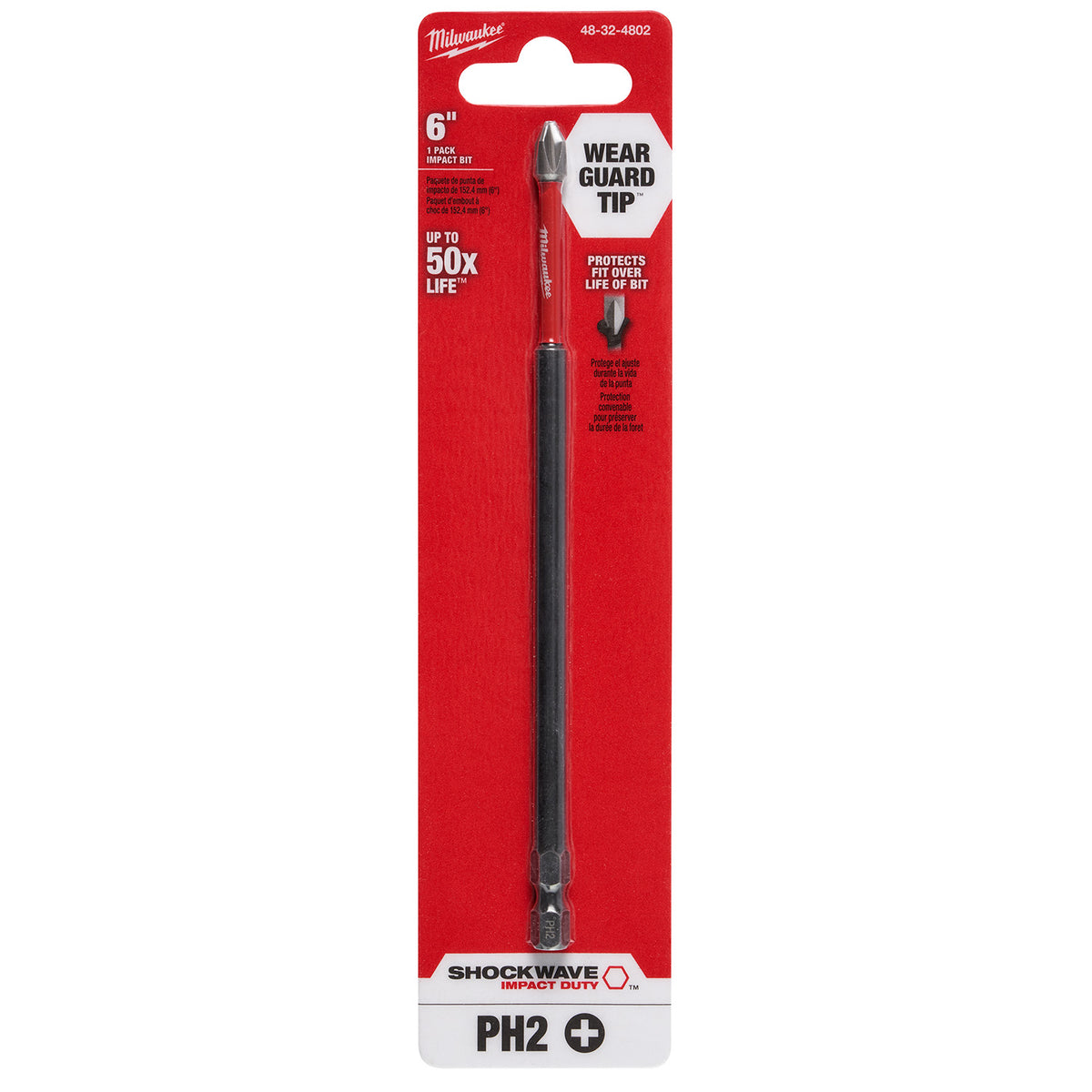 Punta de Impacto PH2 de 6" SHOCKWAVE™  Milwaukee 48-32-4802