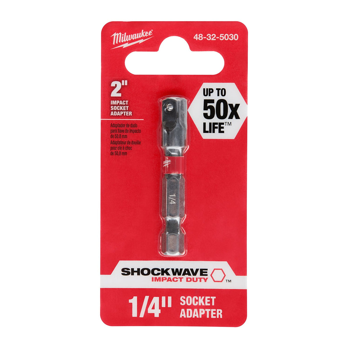 Adaptador Hexagonal de 1/4" a Cuadrado de 1/4" SHOCKWAVE™  Milwaukee 48-32-5030