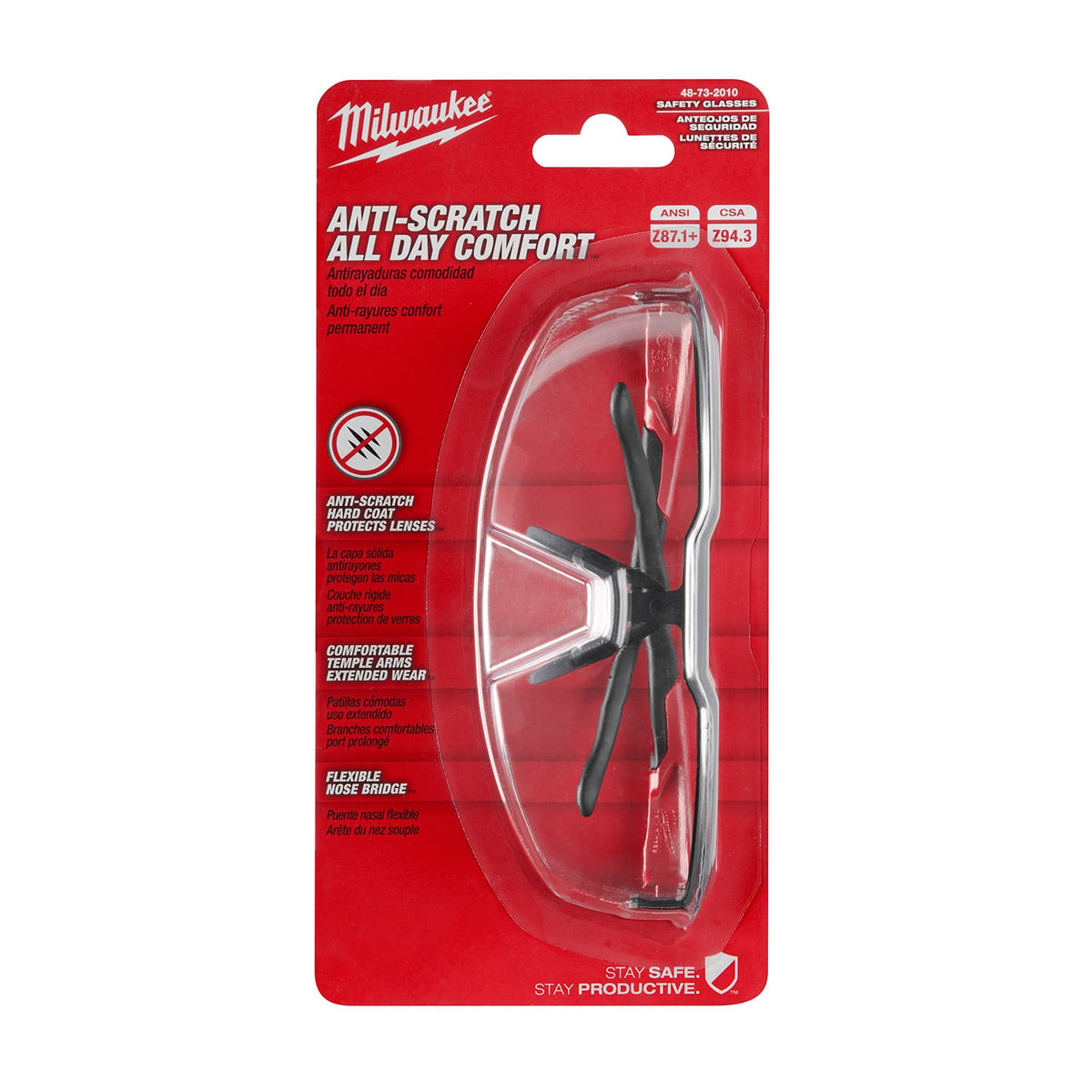 Gafas de Seguridad Anti-Rayones Transparentes Milwaukee 48-73-2010