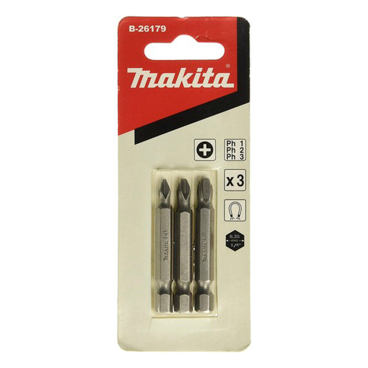 Juego de Puntas Phillips de 2" (3 Piezas) Makita B-26179