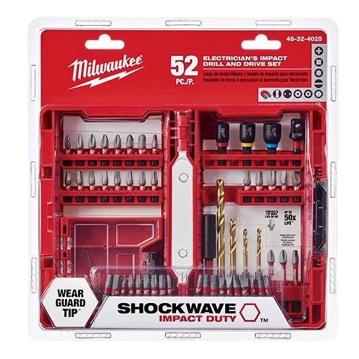 Juego de Puntas de Impacto para Electricista (52 Pzas.) SHOCKWAVE™ Milwaukee 48-32-4025