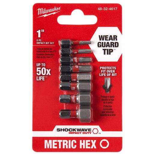 Juego de Puntas de Impacto MM Hexagonal de 1" (8 Piezas) SHOCKWAVE™ Milwaukee 48-32-4617