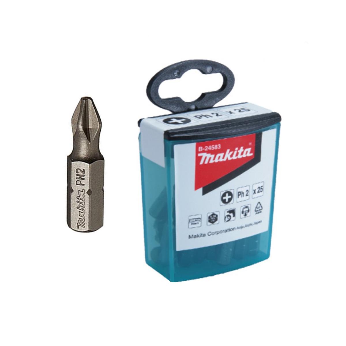 Punta PH2 de 1" (Caja Flip Top con 25 Piezas) Makita B-24583