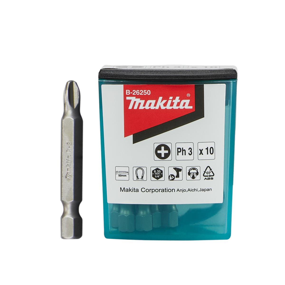 Punta PH3 de 2" (Caja Flip Top con 10 Piezas) Makita B-26250