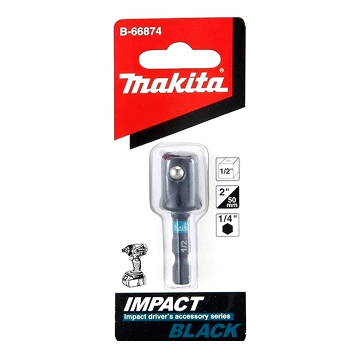 Adaptador Hexagonal de 1/4" a Cuadrado de 1/2" IMPACT BLACK Makita B-66874