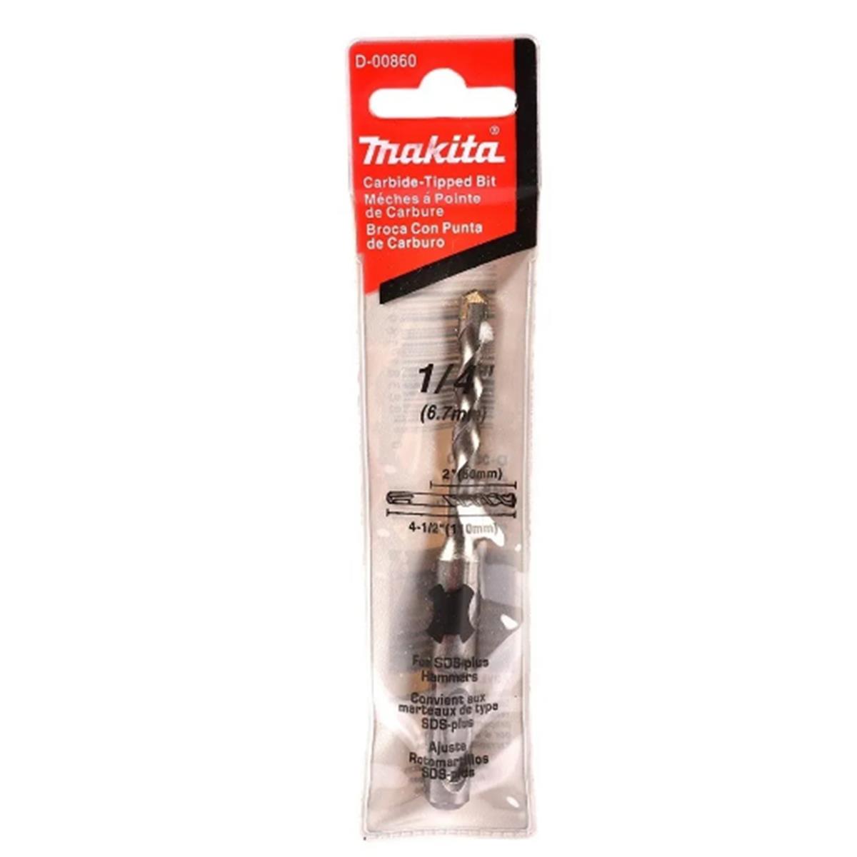 Broca SDS-Plus de 1/4" x 4½" Makita D-00860
