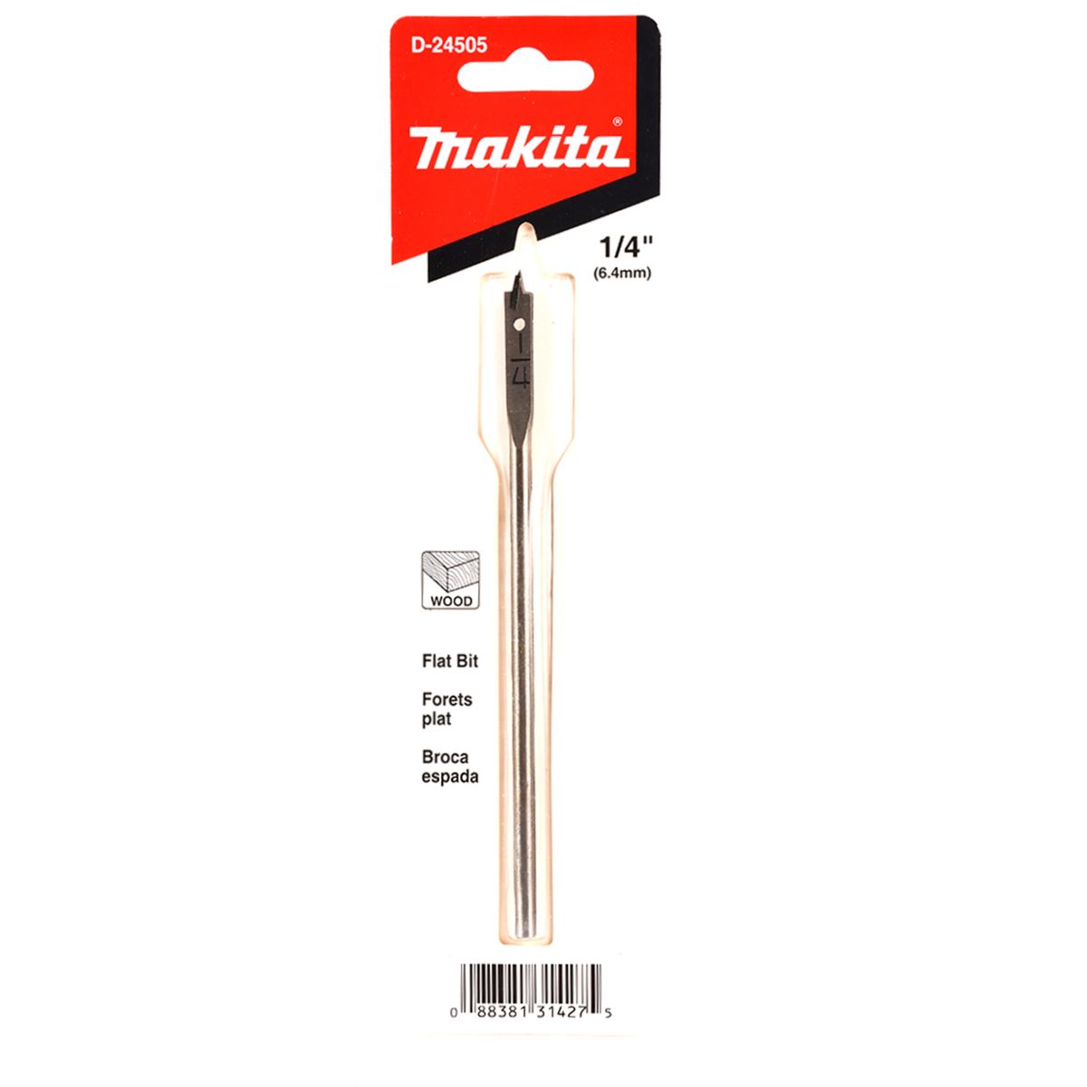 Broca Plana de 1/4" X 6" Makita D-24505
