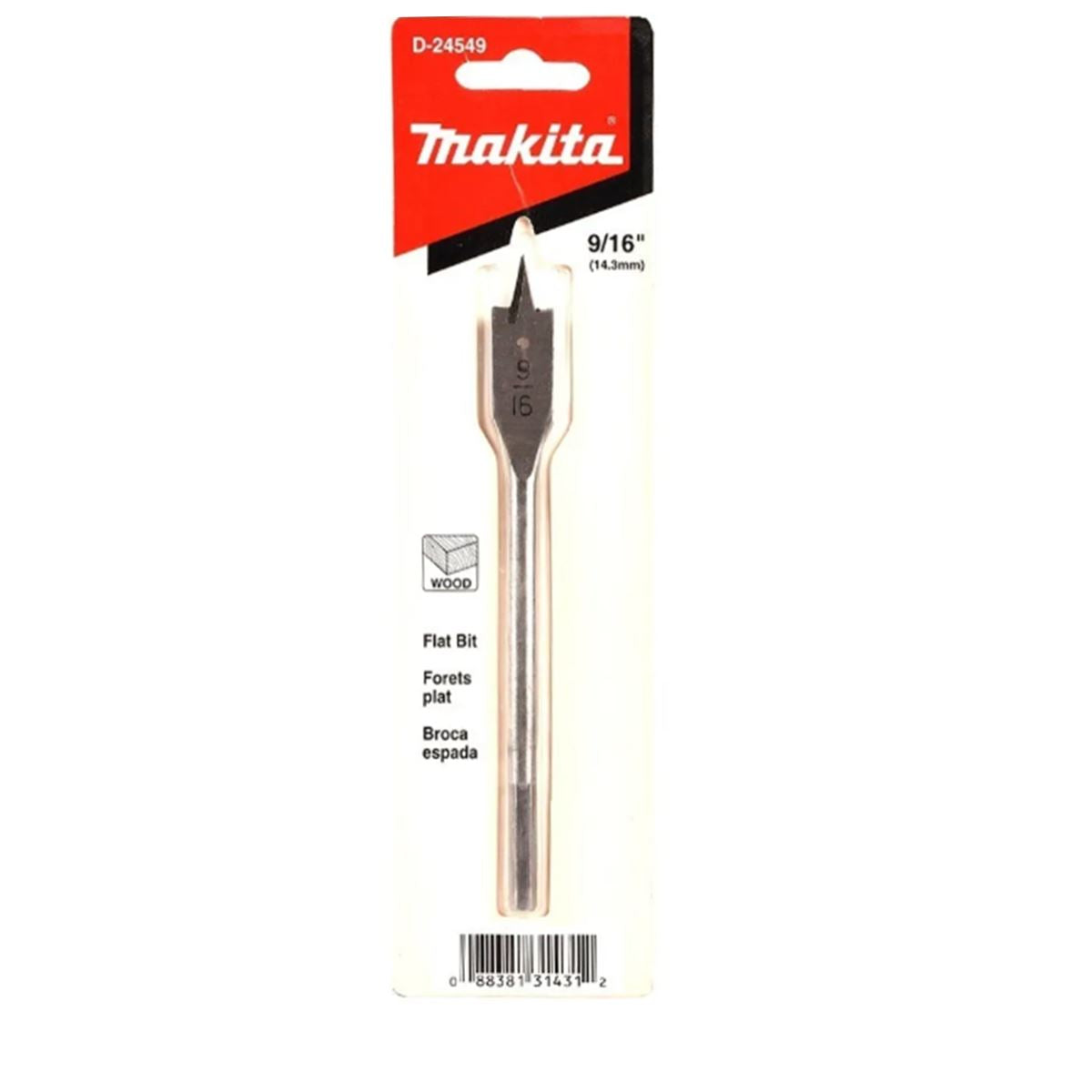 Broca Plana de 9/16" X 6" Makita D-24549