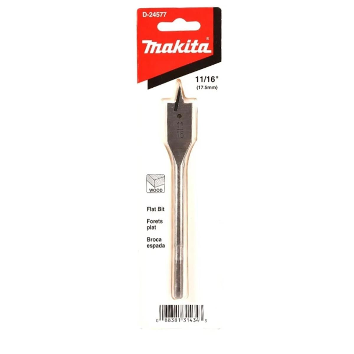 Broca Plana de 11/16" X 6" Makita D-24577