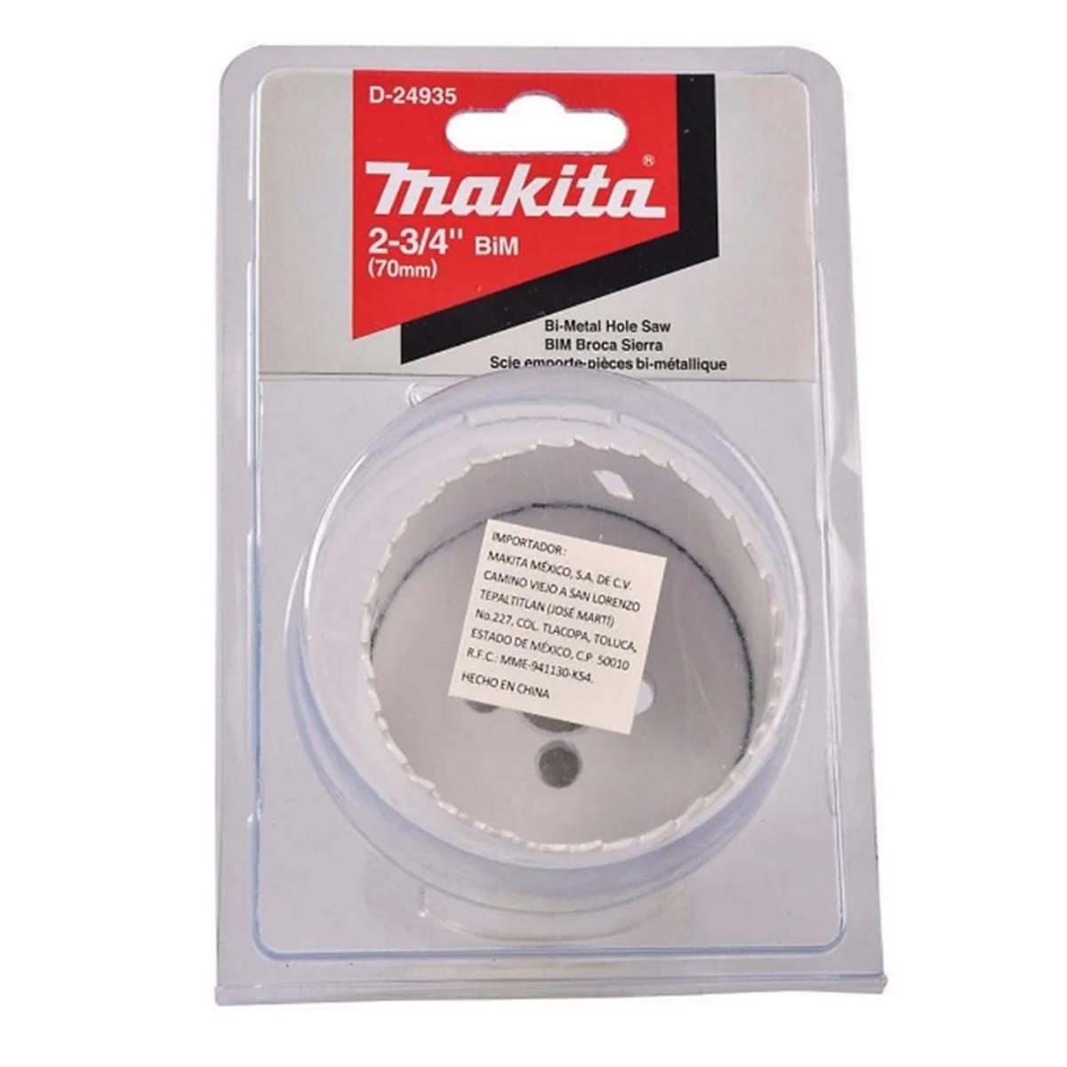 Broca Sierra Bimetálica HSS de 2¾" Makita D-24935
