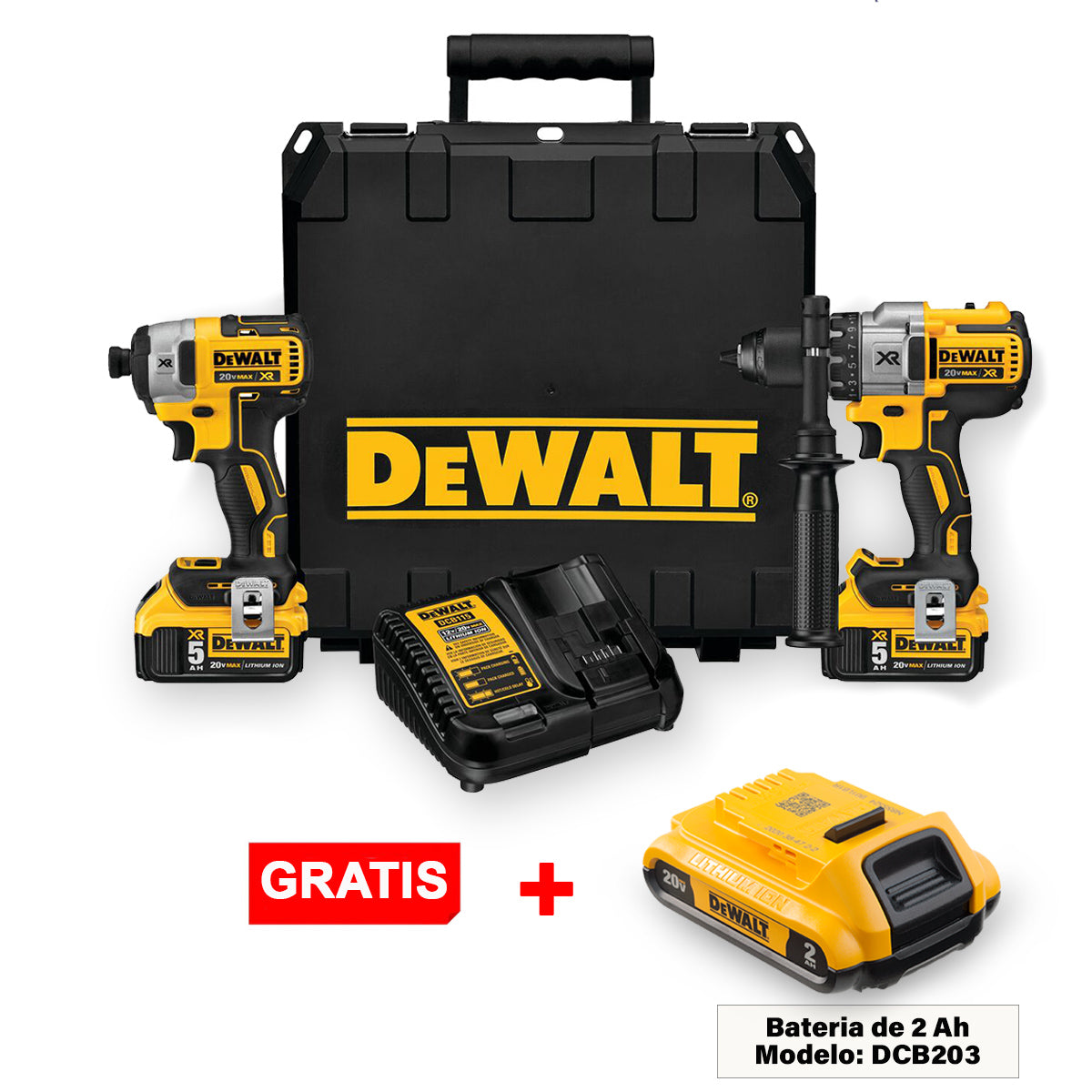 Combo Rotomartillo/ Atornillador De Impacto 20V MAX* X3 DEWALT DCK299P2