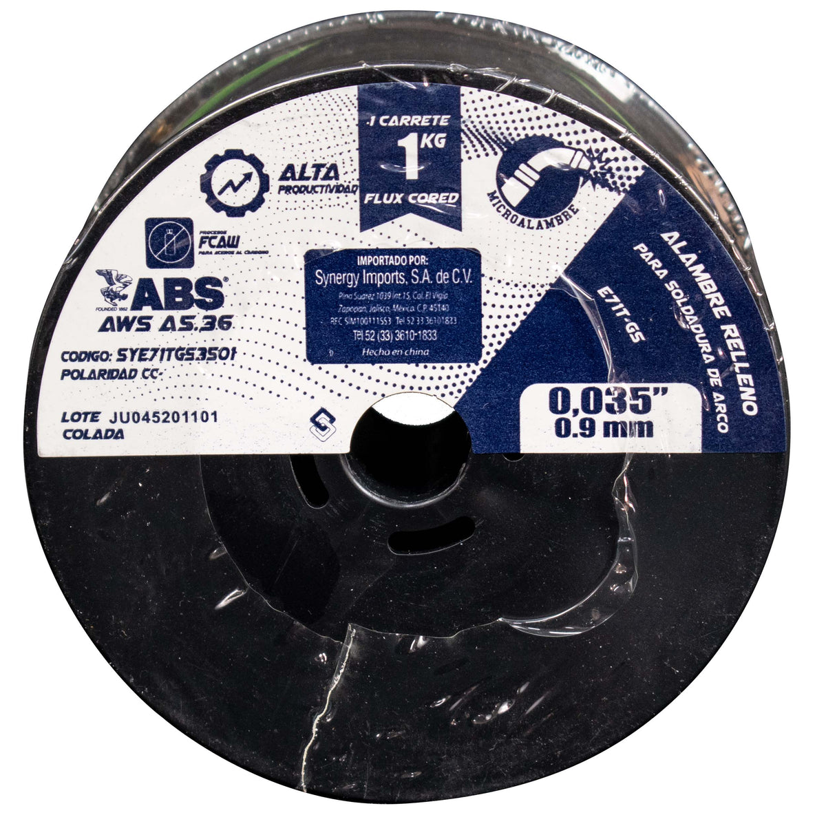 Micro Alambre Relleno de 0.035" (1Kg) SYNERGY SYE71TGS3501