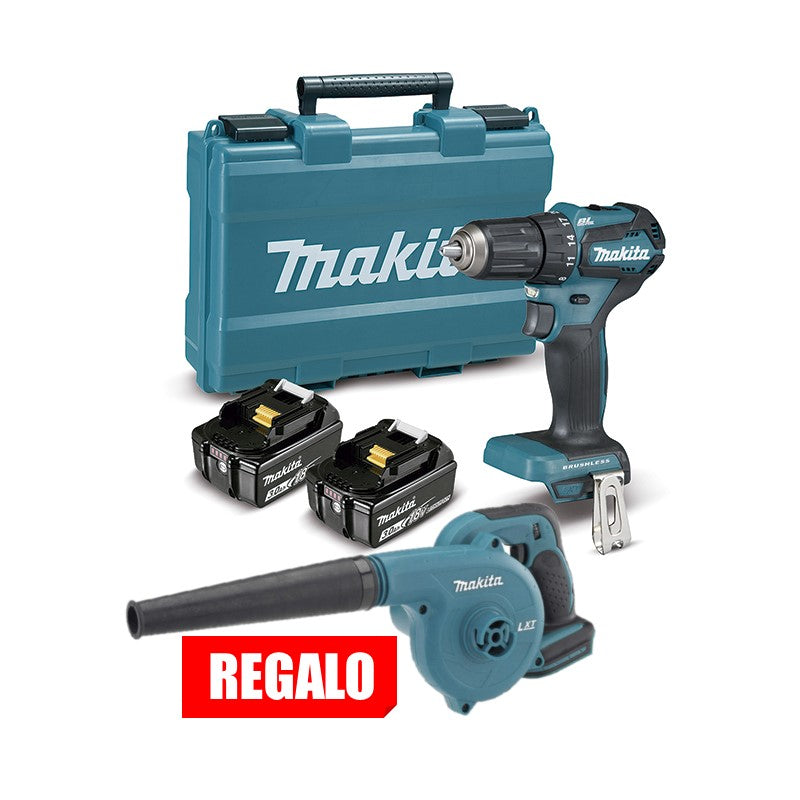 Taladro/Atornillador Inalámbrico + Sopladora 18V LXT Makita